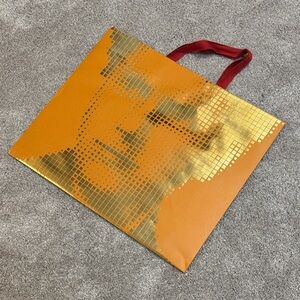 Rare Louis Vuitton orange paper tote extra large portrait pixel graphic 19 x 16